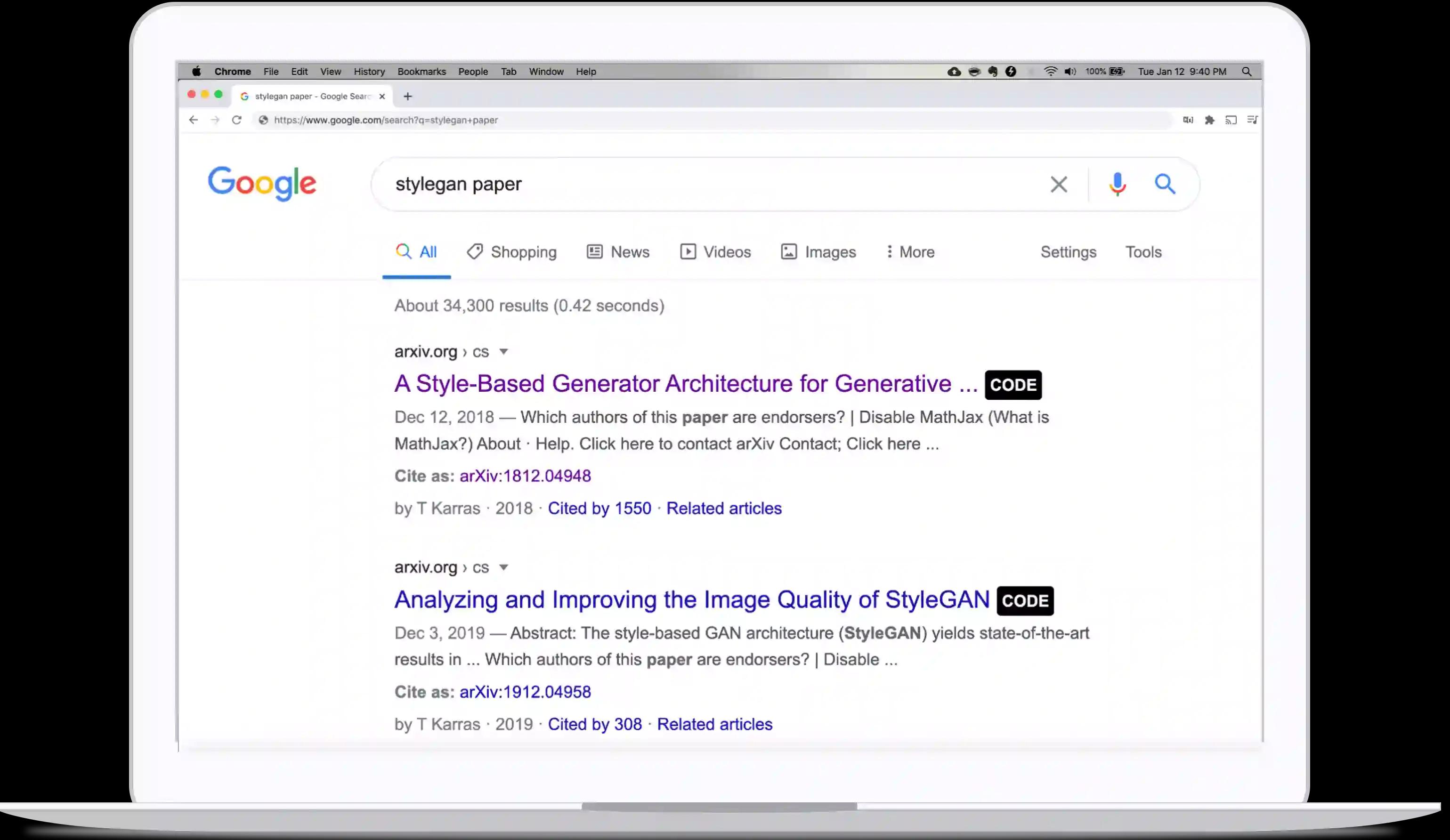 CatalyzeX extension installed and working in a browser on an Apple Macbook