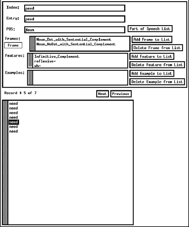 Figure 2 for A Freely Available Syntactic Lexicon for English