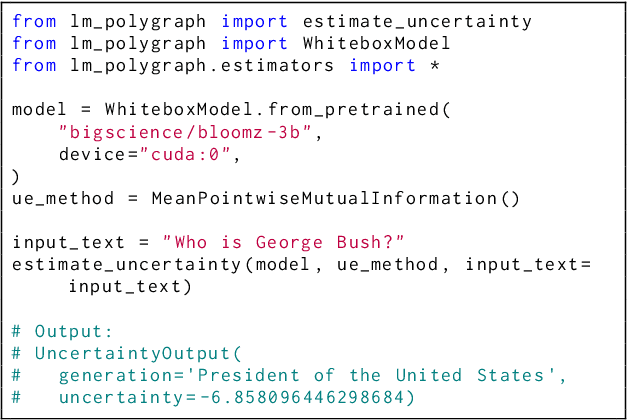 Figure 1 for LM-Polygraph: Uncertainty Estimation for Language Models