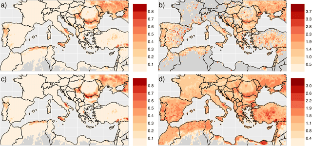 Figure 2 for Insights into the drivers and spatio-temporal trends of extreme Mediterranean wildfires with statistical deep-learning