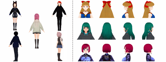 Figure 1 for NOVA-3D: Non-overlapped Views for 3D Anime Character Reconstruction