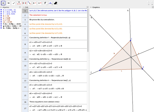 Figure 1 for Showing Proofs, Assessing Difficulty with GeoGebra Discovery