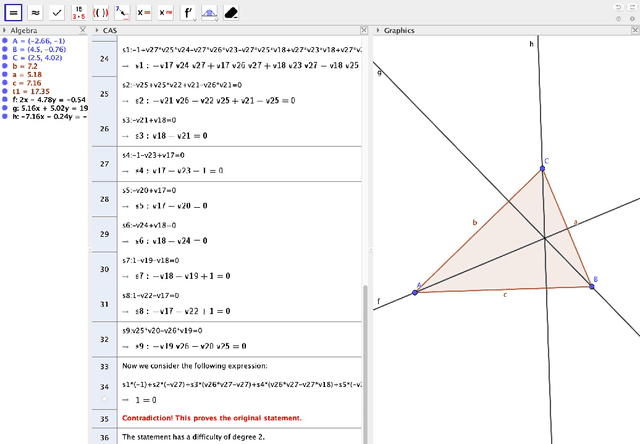 Figure 2 for Showing Proofs, Assessing Difficulty with GeoGebra Discovery