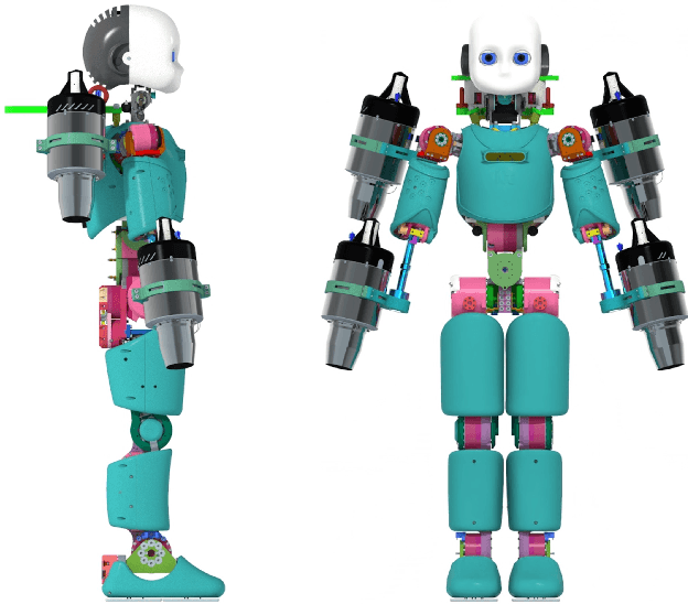 Figure 1 for From CAD to URDF: Co-Design of a Jet-Powered Humanoid Robot Including CAD Geometry