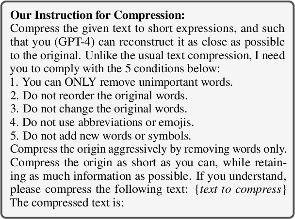 Figure 3 for LLMLingua-2: Data Distillation for Efficient and Faithful Task-Agnostic Prompt Compression