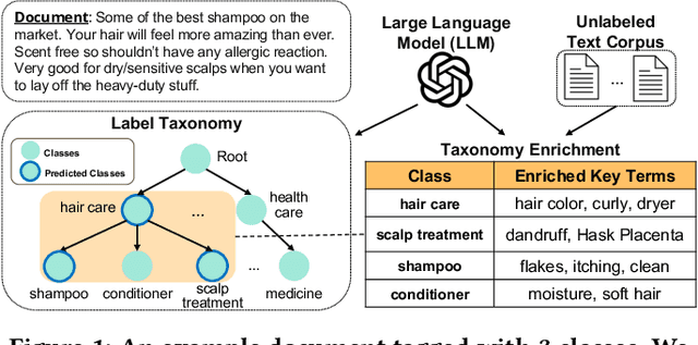 Figure 1 for TELEClass: Taxonomy Enrichment and LLM-Enhanced Hierarchical Text Classification with Minimal Supervision