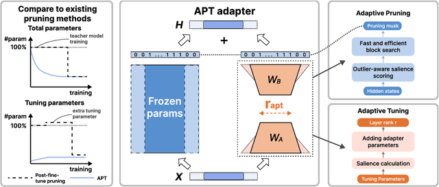 Figure 3 for APT: Adaptive Pruning and Tuning Pretrained Language Models for Efficient Training and Inference