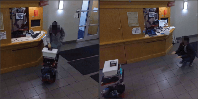 Figure 1 for Person Transfer in the Field: Examining Real World Sequential Human-Robot Interaction Between Two Robots