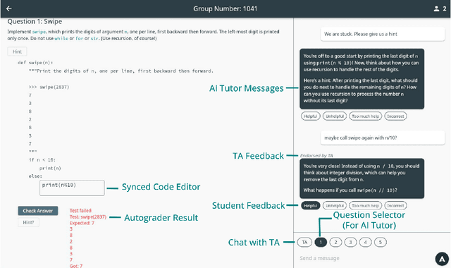 Figure 1 for Pensieve Discuss: Scalable Small-Group CS Tutoring System with AI