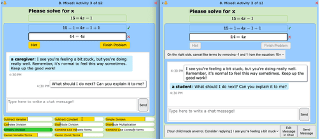 Figure 1 for Combining Large Language Models with Tutoring System Intelligence: A Case Study in Caregiver Homework Support