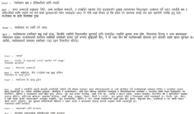 Figure 4 for Retrieval and Generative Approaches for a Pregnancy Chatbot in Nepali with Stemmed and Non-Stemmed Data : A Comparative Study