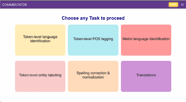 Figure 3 for COMMENTATOR: A Code-mixed Multilingual Text Annotation Framework