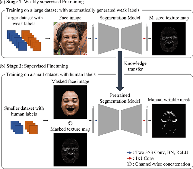 Figure 1 for Facial Wrinkle Segmentation for Cosmetic Dermatology: Pretraining with Texture Map-Based Weak Supervision