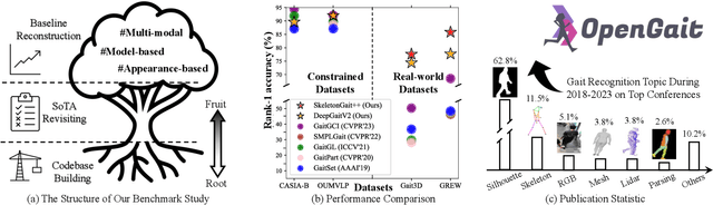 Figure 1 for OpenGait: A Comprehensive Benchmark Study for Gait Recognition towards Better Practicality