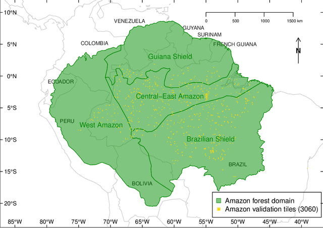 Figure 1 for High Resolution Tree Height Mapping of the Amazon Forest using Planet NICFI Images and LiDAR-Informed U-Net Model