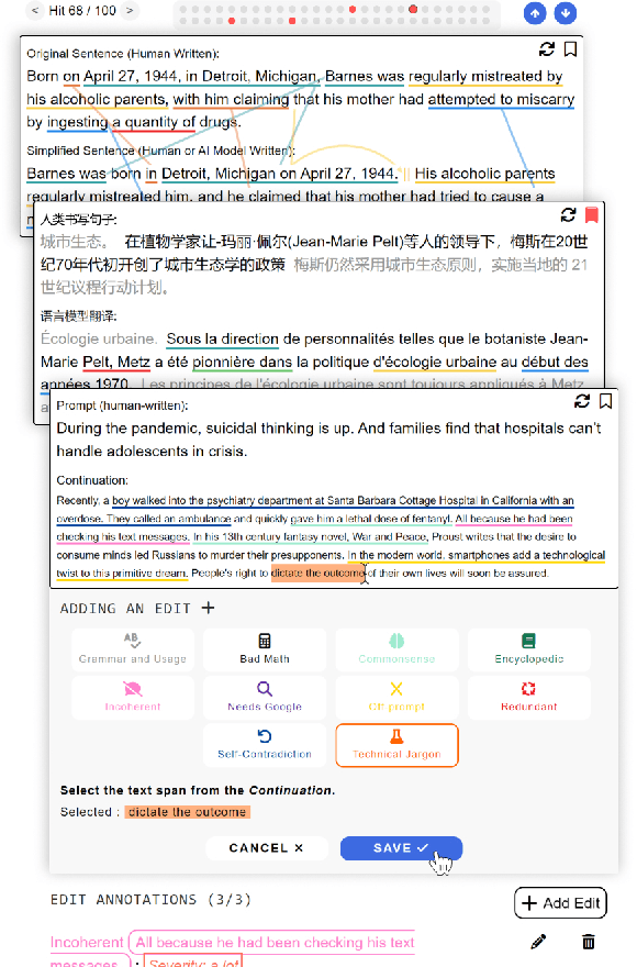 Figure 1 for Thresh: A Unified, Customizable and Deployable Platform for Fine-Grained Text Evaluation