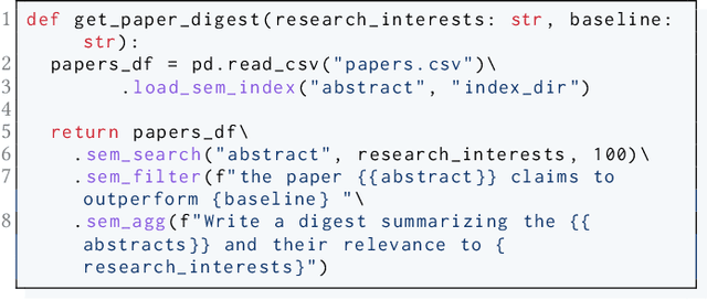 Figure 3 for LOTUS: Enabling Semantic Queries with LLMs Over Tables of Unstructured and Structured Data