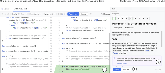 Figure 1 for One Step at a Time: Combining LLMs and Static Analysis to Generate Next-Step Hints for Programming Tasks