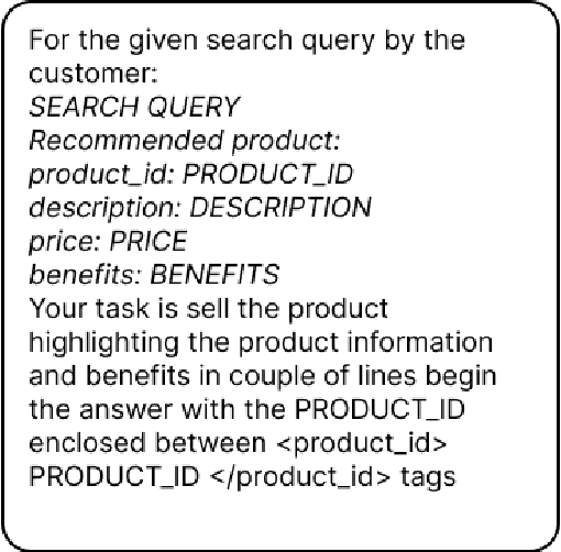 Figure 3 for Learn by Selling: Equipping Large Language Models with Product Knowledge for Context-Driven Recommendations