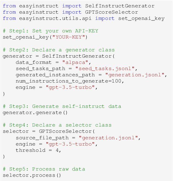 Figure 3 for EasyInstruct: An Easy-to-use Instruction Processing Framework for Large Language Models