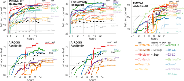 Figure 2 for Accuracy versus time frontiers of semi-supervised and self-supervised learning on medical images