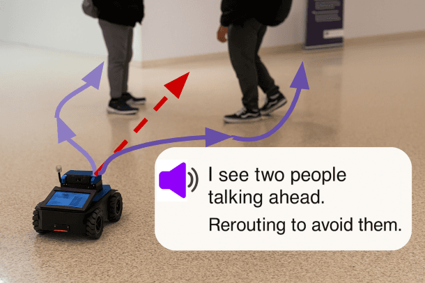 Figure 1 for Trust Through Transparency: Explainable Social Navigation for Autonomous Mobile Robots via Vision-Language Models
