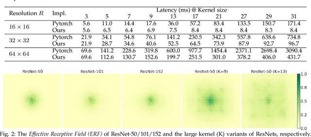 Figure 2 for Scaling Up Your Kernels: Large Kernel Design in ConvNets towards Universal Representations