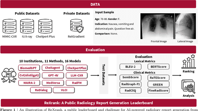 Figure 1 for ReXrank: A Public Leaderboard for AI-Powered Radiology Report Generation