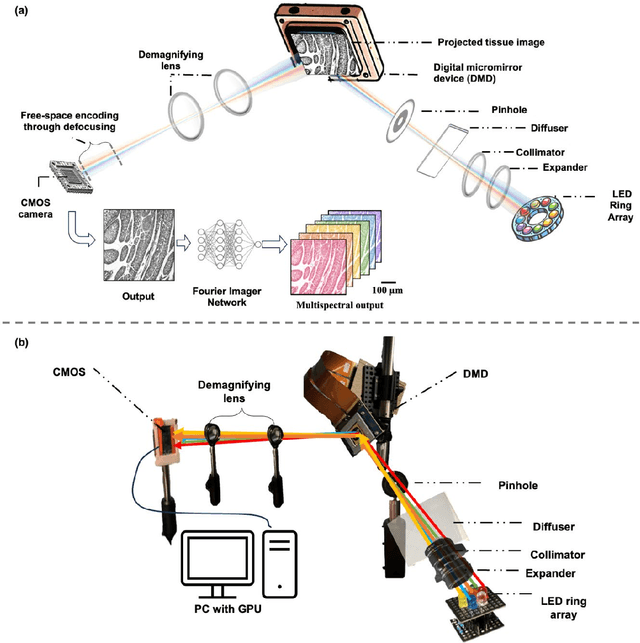 Figure 1 for Snapshot multi-spectral imaging through defocusing and a Fourier imager network