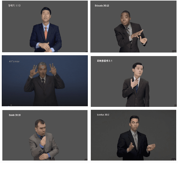 Figure 2 for JWSign: A Highly Multilingual Corpus of Bible Translations for more Diversity in Sign Language Processing