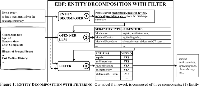 Figure 1 for Entity Decomposition with Filtering: A Zero-Shot Clinical Named Entity Recognition Framework