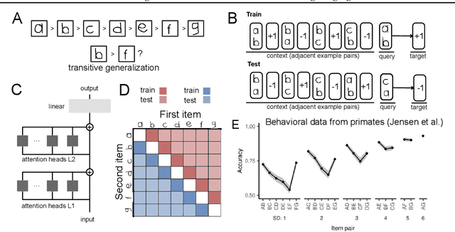 Figure 1 for Relational reasoning and inductive bias in transformers trained on a transitive inference task