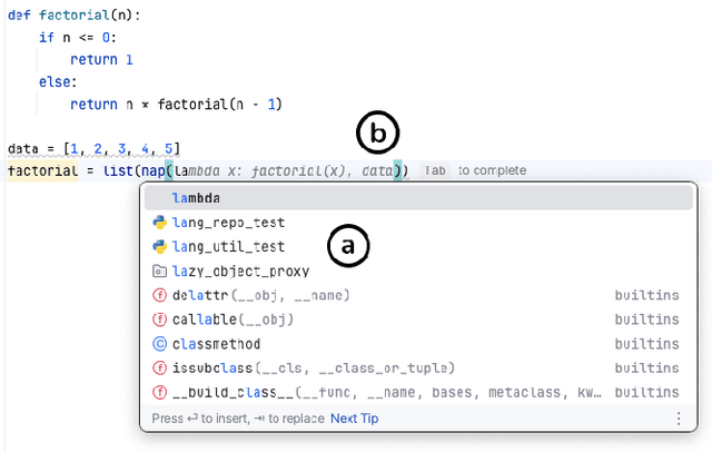 Figure 1 for Full Line Code Completion: Bringing AI to Desktop