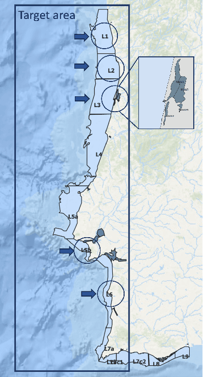 Figure 1 for Satellite-based feature extraction and multivariate time-series prediction of biotoxin contamination in shellfish