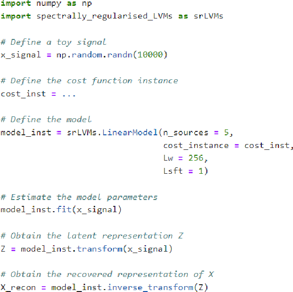 Figure 4 for A spectral regularisation framework for latent variable models designed for single channel applications