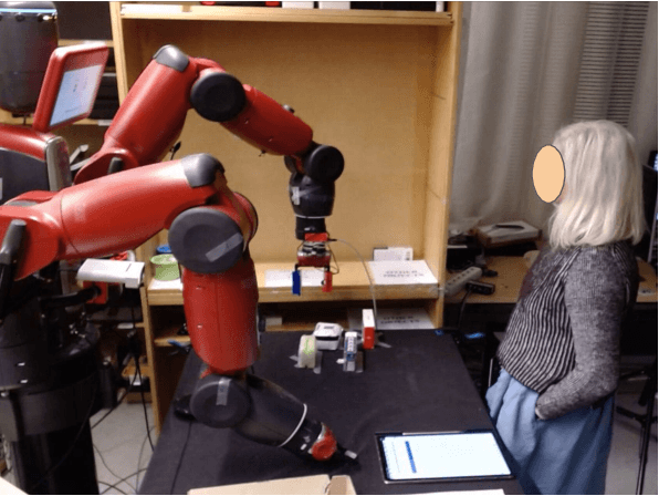 Figure 1 for User Study Exploring the Role of Explanation of Failures by Robots in Human Robot Collaboration Tasks