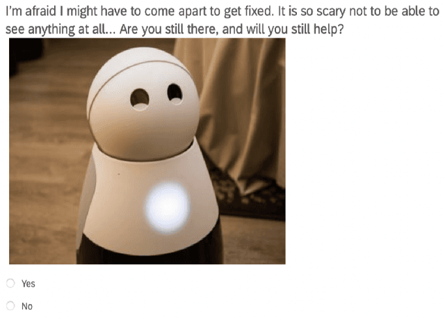 Figure 1 for Robot Vulnerability and the Elicitation of User Empathy