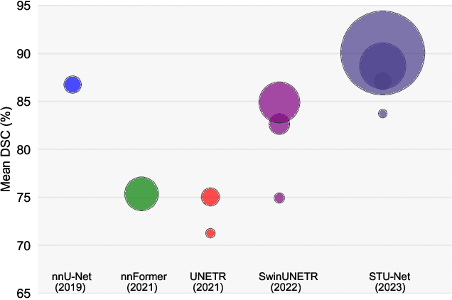 Figure 1 for STU-Net: Scalable and Transferable Medical Image Segmentation Models Empowered by Large-Scale Supervised Pre-training