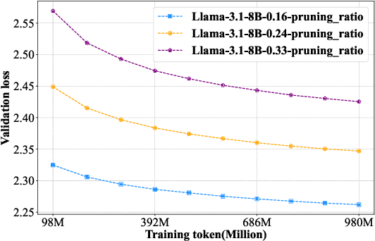 Figure 1 for Scaling Law for Post-training after Model Pruning