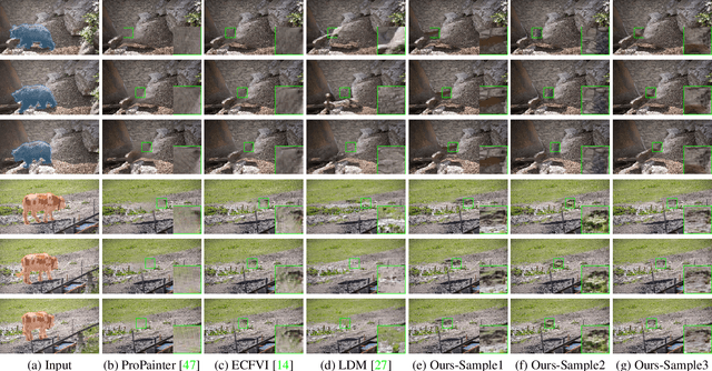 Figure 1 for VipDiff: Towards Coherent and Diverse Video Inpainting via Training-free Denoising Diffusion Models