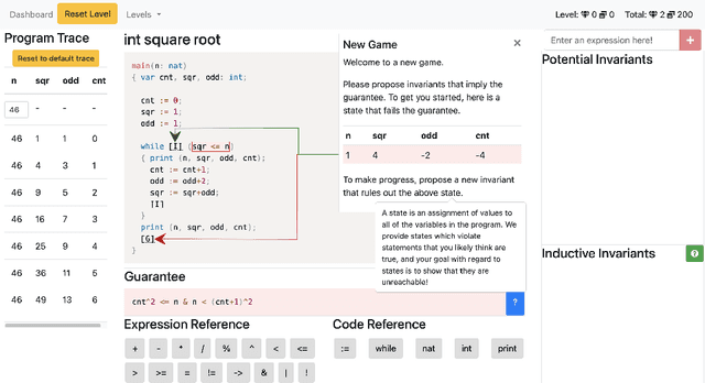 Figure 1 for A Reasoning Engine for the Gamification of Loop-Invariant Discovery