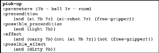 Figure 1 for Synthesizing Robust Plans under Incomplete Domain Models