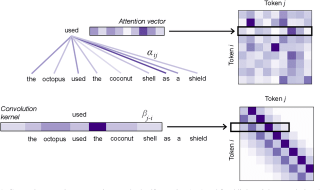 Figure 1 for Convolutions and Self-Attention: Re-interpreting Relative Positions in Pre-trained Language Models