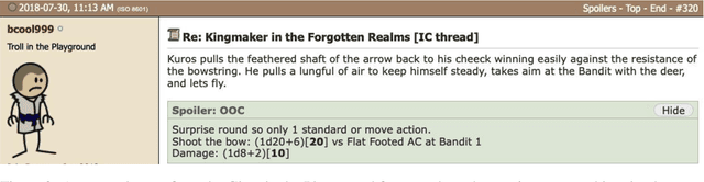 Figure 3 for Dungeons and Dragons as a Dialog Challenge for Artificial Intelligence