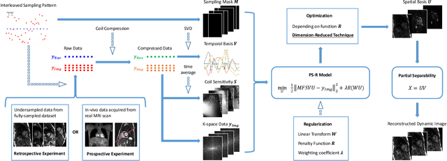 Figure 2 for Accelerated partial separable model using dimension-reduced optimization technique for ultra-fast cardiac MRI