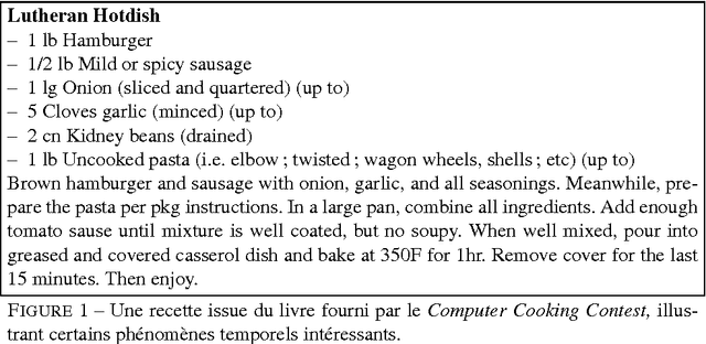 Figure 1 for Quels formalismes temporels pour représenter des connaissances extraites de textes de recettes de cuisine ?