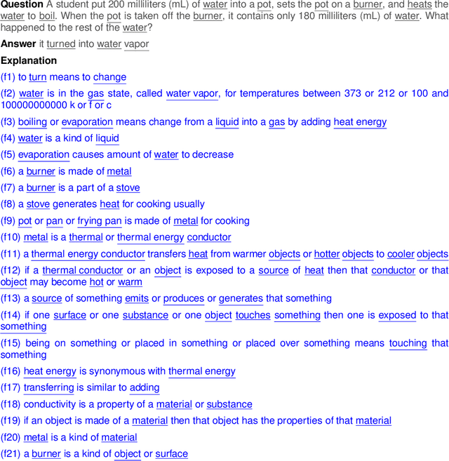 Figure 1 for Ranking Facts for Explaining Answers to Elementary Science Questions