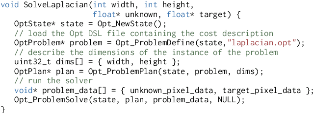Figure 3 for Opt: A Domain Specific Language for Non-linear Least Squares Optimization in Graphics and Imaging
