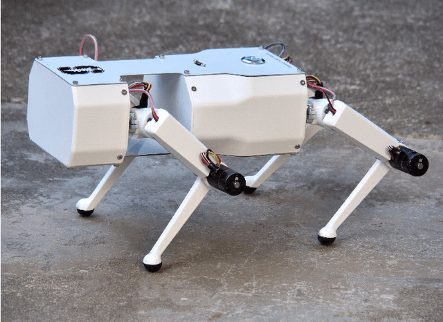 Figure 1 for Stanford Pupper: A Low-Cost Agile Quadruped Robot for Benchmarking and Education