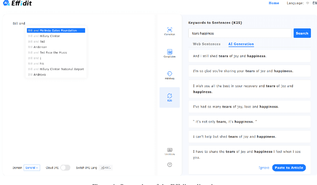 Figure 1 for Effidit: Your AI Writing Assistant